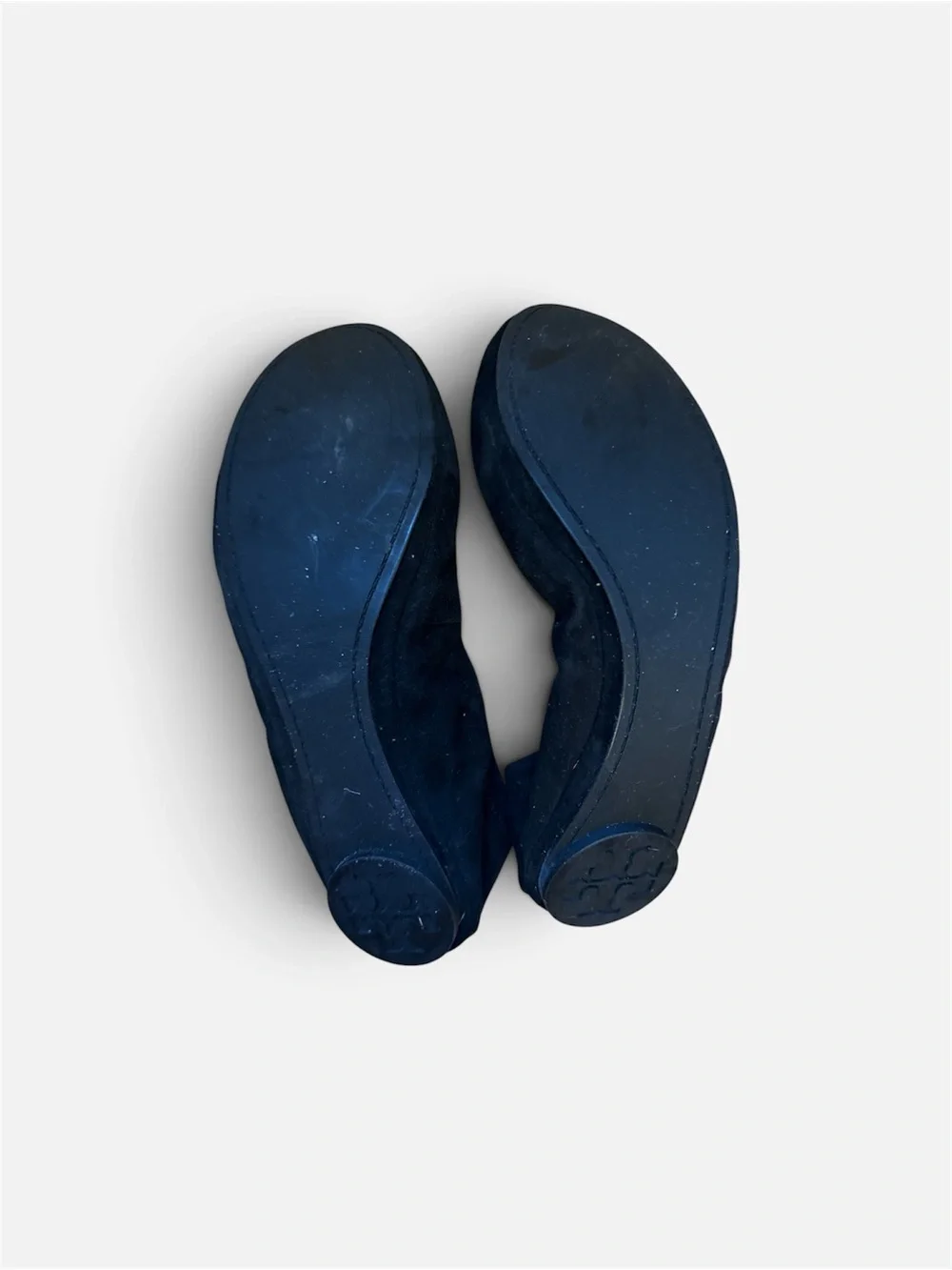 Tory Burch Black Suede Foldable Ballet Flats